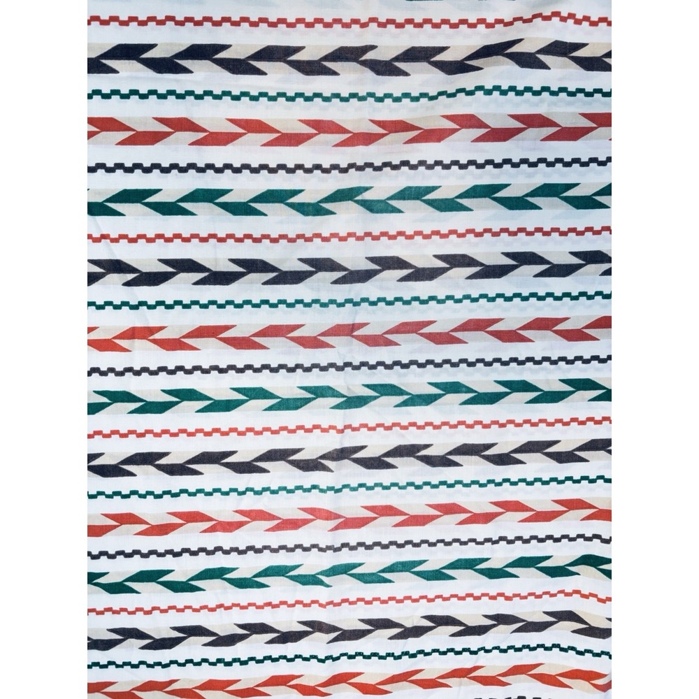 2 Vintage Wamsutta‎ Dakotah Stripe Pillowcases Set - Aztec - Orange Brown Green